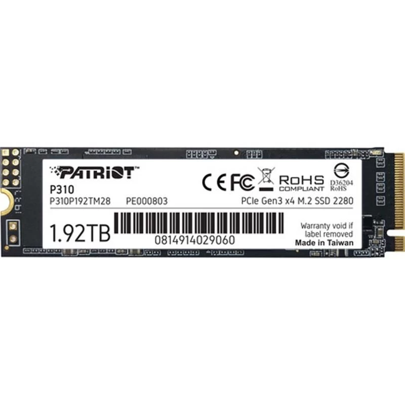 SSD диск 1.92TB Patriot P310 M.2 2280 PCIe NVMe 4.0 x4 TLC (P310P192TM28) (UA)