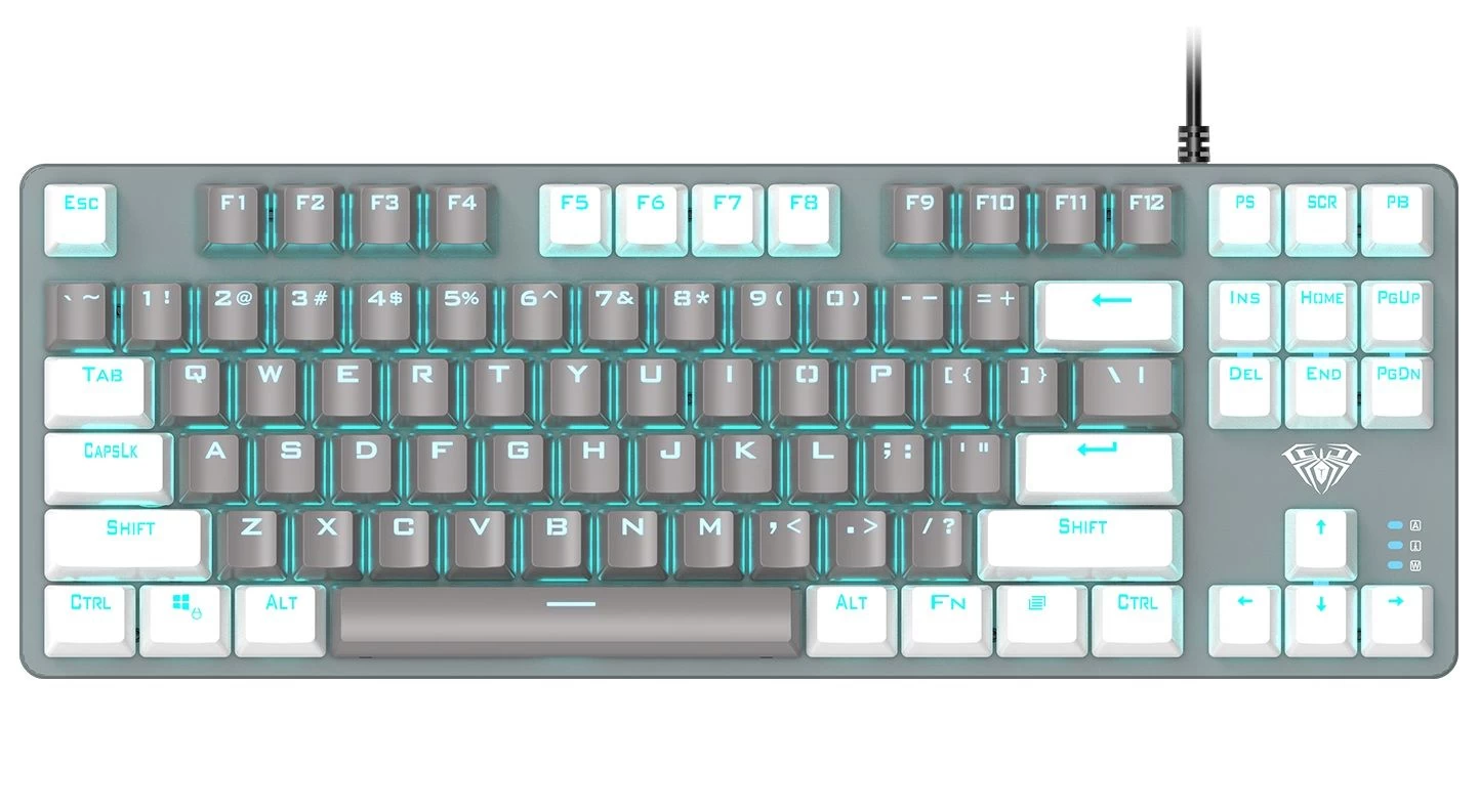 Клавіатура Aula Mechanical F3287 Grey/White keycap KRGD blue (6948391240954) (UA)