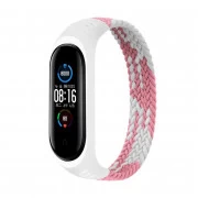 Ремінець BeCover Elastic Nylon Style для Xiaomi Mi Smart Band 5/Mi Smart Band 6 Size L Pink/White (706164) (UA)