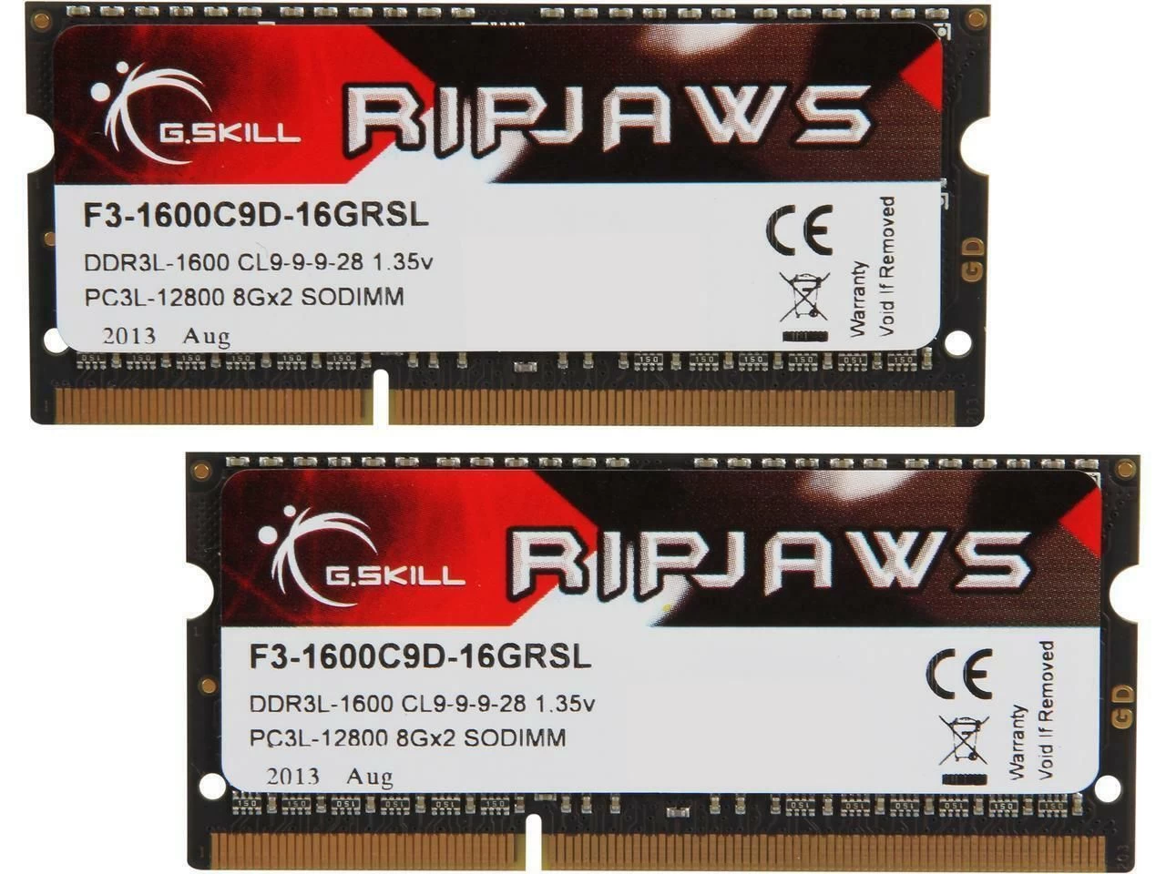 Оперативна пам'ять SO-DIMM 2x8GB/1600 1,35V DDR3L G.Skill Ripjaws (F3-1600C9D-16GRSL) (UA)