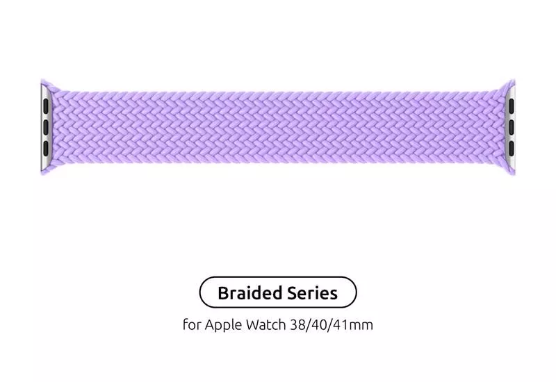 Ремінець Armorstandart Braided Solo Loop для Apple Watch 38mm/40mm/41mm Lavender Grey Size 4 (132 mm) (ARM64898)
