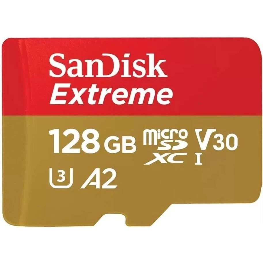 Карта памяти SanDisk 128 GB microSDXC UHS-I U3 V30 A2 Extreme (SDSQXAA-128G-GN6MA)