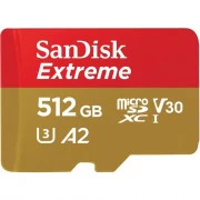 SanDisk 512 GB microSDXC UHS-I U3 V30 A2 Extreme + SD-Adapter (SDSQXAV-512G-GN6MA)
