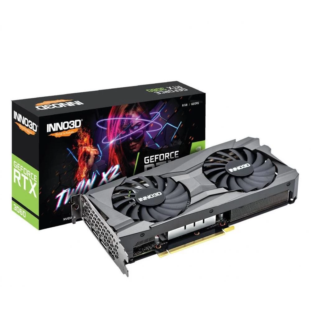 Відеокарта INNO3D GEFORCE RTX 3060 8 GB TWIN X2 (N30602-08D6-11902130) (UA)