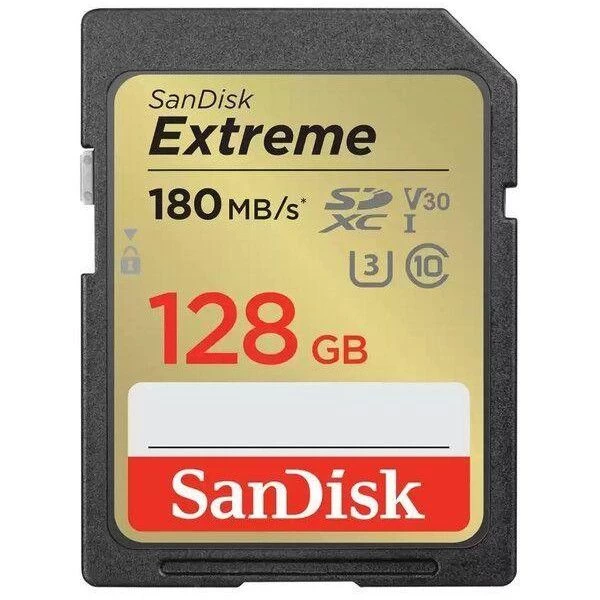 Карта пам'яті SanDisk 128 GB SDXC UHS-I U3 V30 Extreme (SDSDXVA-128G-GNCIN) (UA)