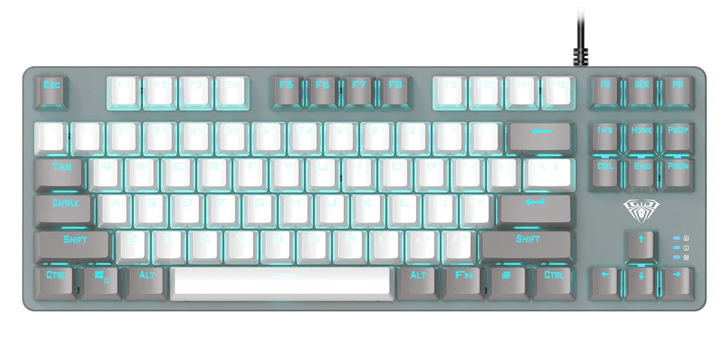 Клавіатура Aula Mechanical F3287 White/Grey keycap KRGD blue (6948391240688) (UA)