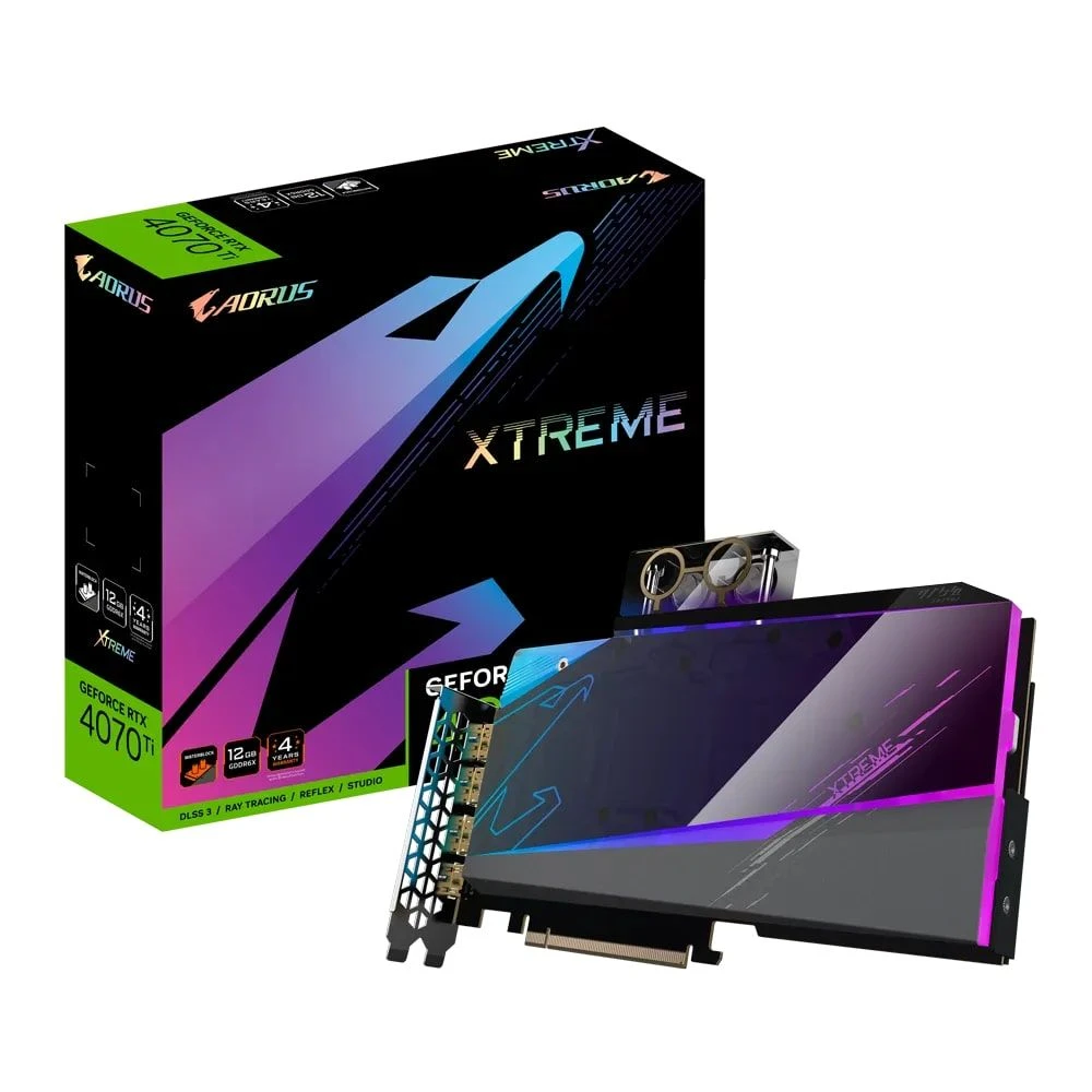 Відеокарта GeForce RTX 4070 Ti 12GB GDDR6X Aorus Xtreme Waterforce WB Gigabyte (GV-N407TAORUSX WB-12GD) (UA)