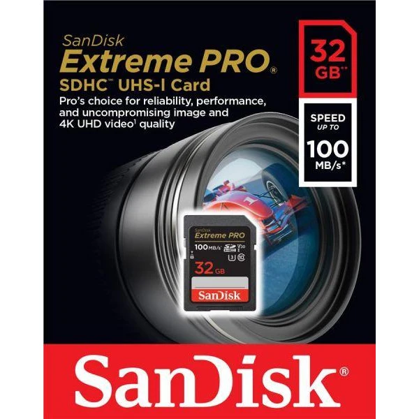 Карта пам'яті SanDisk 32 GB SDHC UHS-I U3 V30 Extreme PRO (SDSDXXO-032G-GN4IN) (UA)