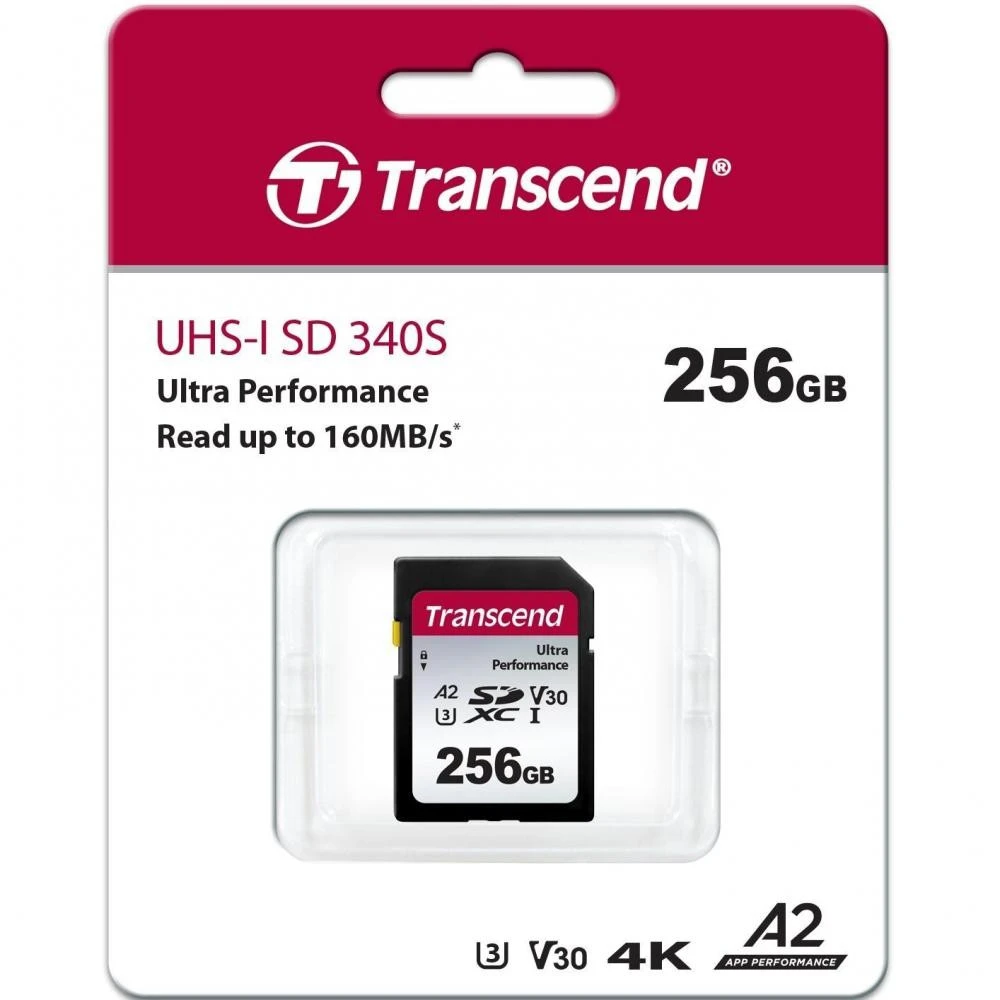 Карта памяти Transcend 256 GB SDXC UHS-I U3 A2 (TS256GSDC340S) (UA)