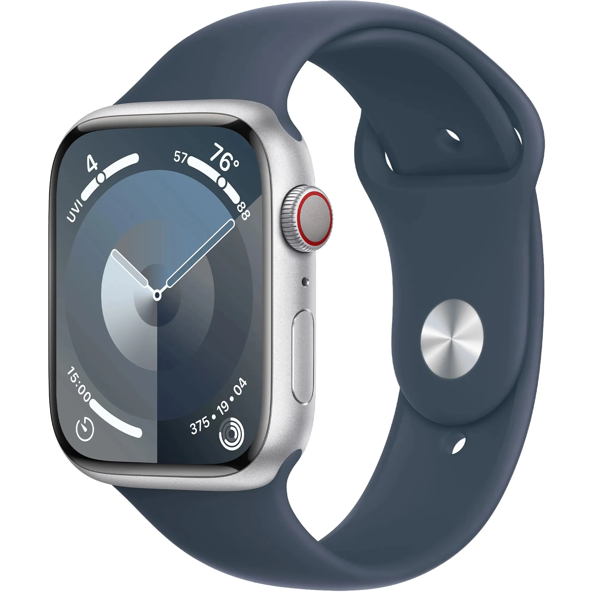 Часы Apple Watch Series 9 GPS 41mm Silver Alu. Case w. Storm Blue S. Band - M/L (MR913)