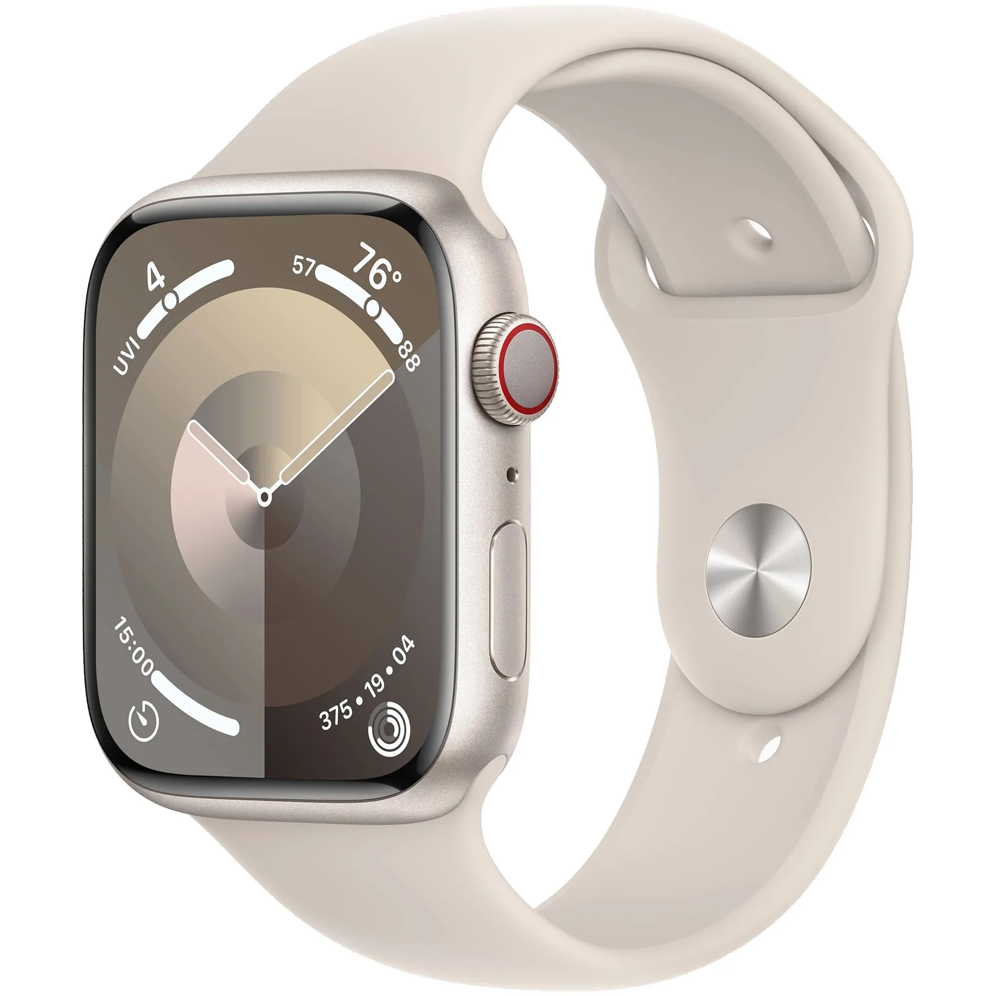 Годинники Apple Watch Series 9 GPS 45mm Starlight Aluminum Case w. Starlight Sport Band - M/L (MR973)
