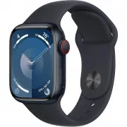 Apple Watch Series 9 GPS + Cellular 41mm Midnight Alu. Case w. Midnight S. Band - M/L (MRHT3)