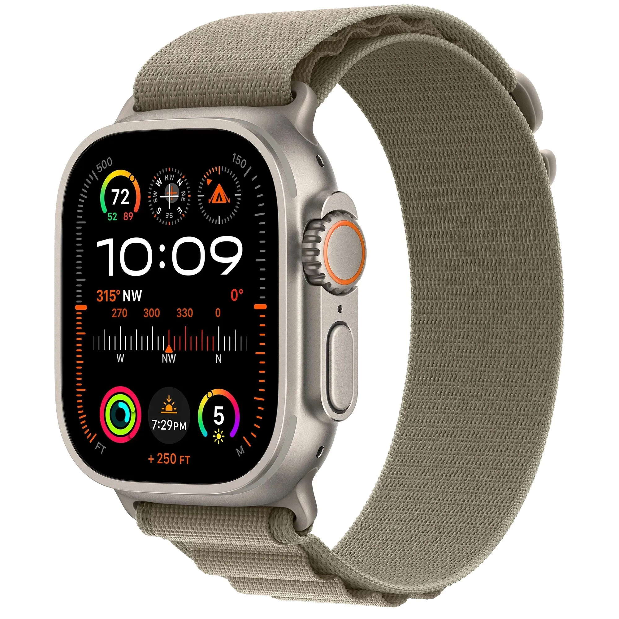 Часы Apple Watch Ultra 2 GPS + Cellular 49mm Titanium Case with Olive Alpine Loop - Small (MREX3/MRFH3)