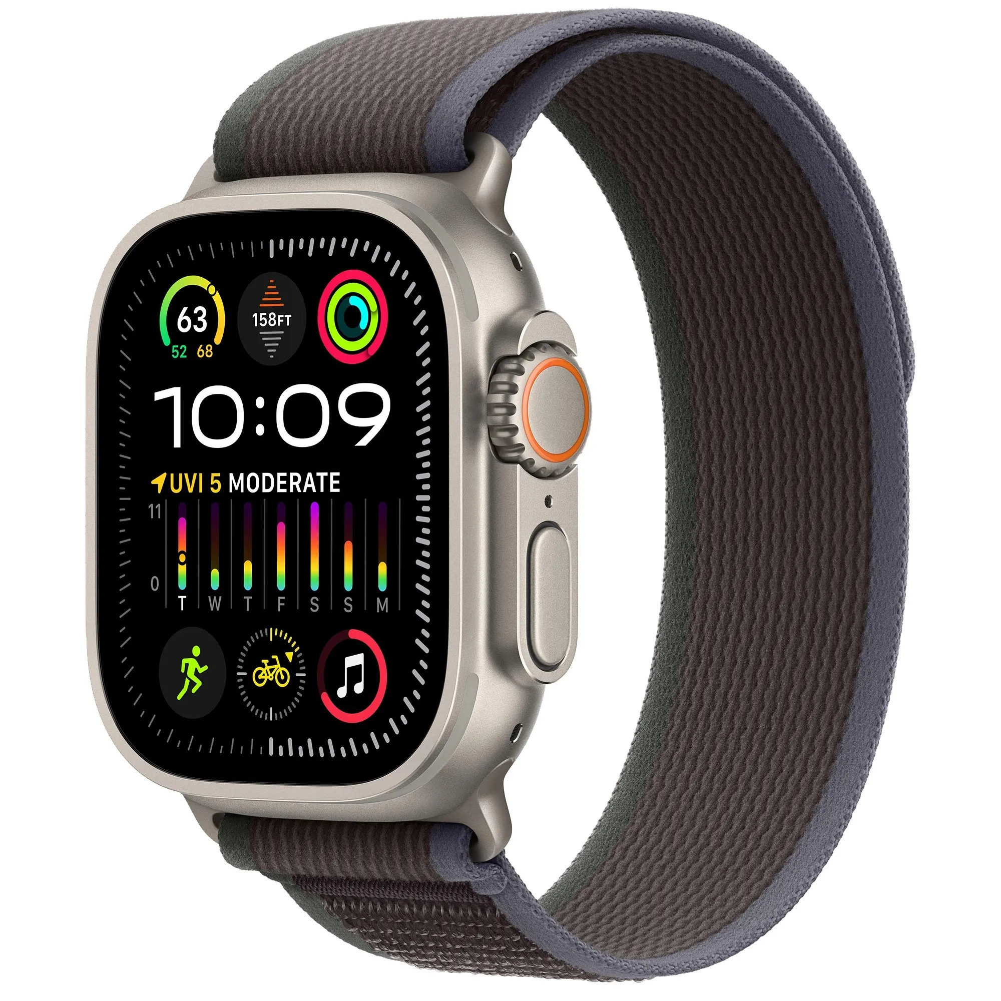 Часы Apple Watch Ultra 2 GPS + Cellular 49mm Titanium Case with Blue/Black Trail Loop - M/L (MRF63)