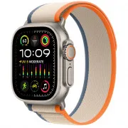 Apple Watch Ultra 2 GPS + Cellular 49mm Titanium Case with Orange/Beige Trail Loop - S/M (MRF13)