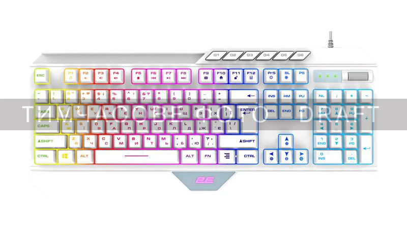 Клавиатура 2E Gaming KG315 RGB USB White Ukr (2E-KG315UWT) (UA)