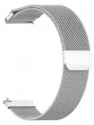 BeCover Milanese Style для Xiaomi Amazfit Bip (20mm) Lite/Bip S Lite/GTR 42mm/GTS/TicWatch S2/TicWatch E/GTS 3/GTS 2 mini Silver (707683)