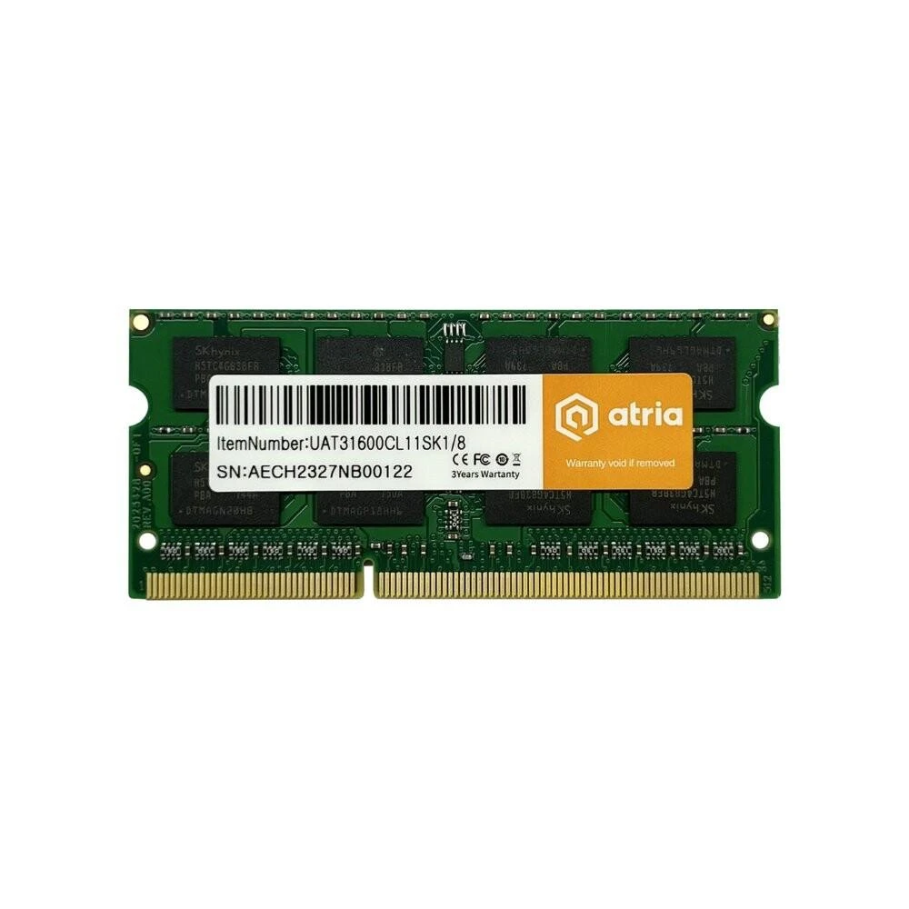 Оперативная память ATRIA 8 GB SO-DIMM DDR3 1600 MHz (UAT31600CL11SK1/8) (UA)