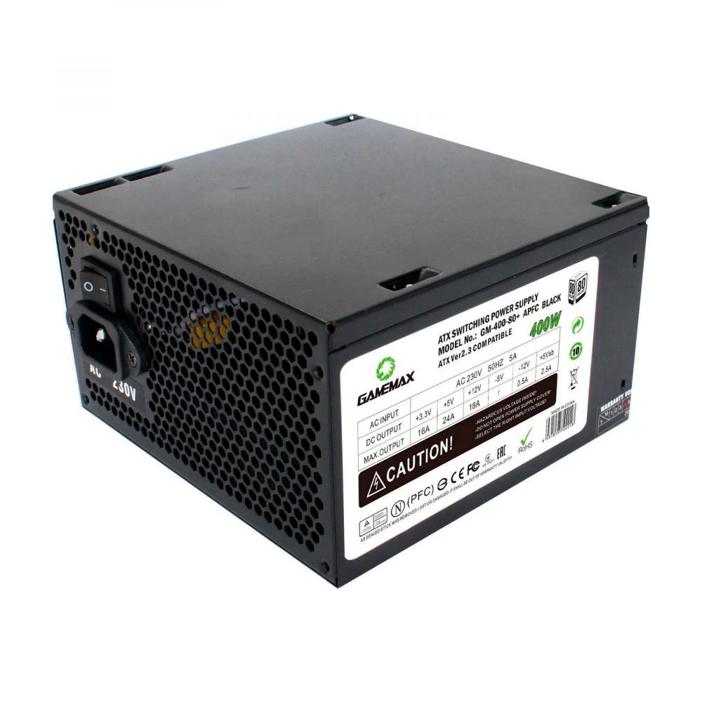 Блок питания GameMax GM-400-80+APFC BLACK (UA)