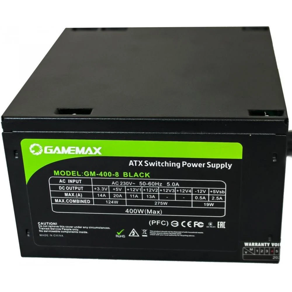 Блок живлення GameMax GM-400-8CM Black (UA)