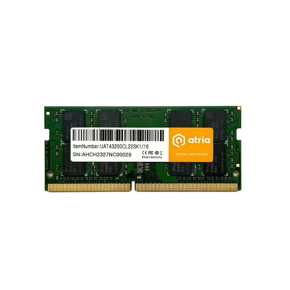 Оперативна пам'ять ATRIA 16 GB SO-DIMM DDR4 3200 MHz (UAT43200CL22SK1/16) (UA)