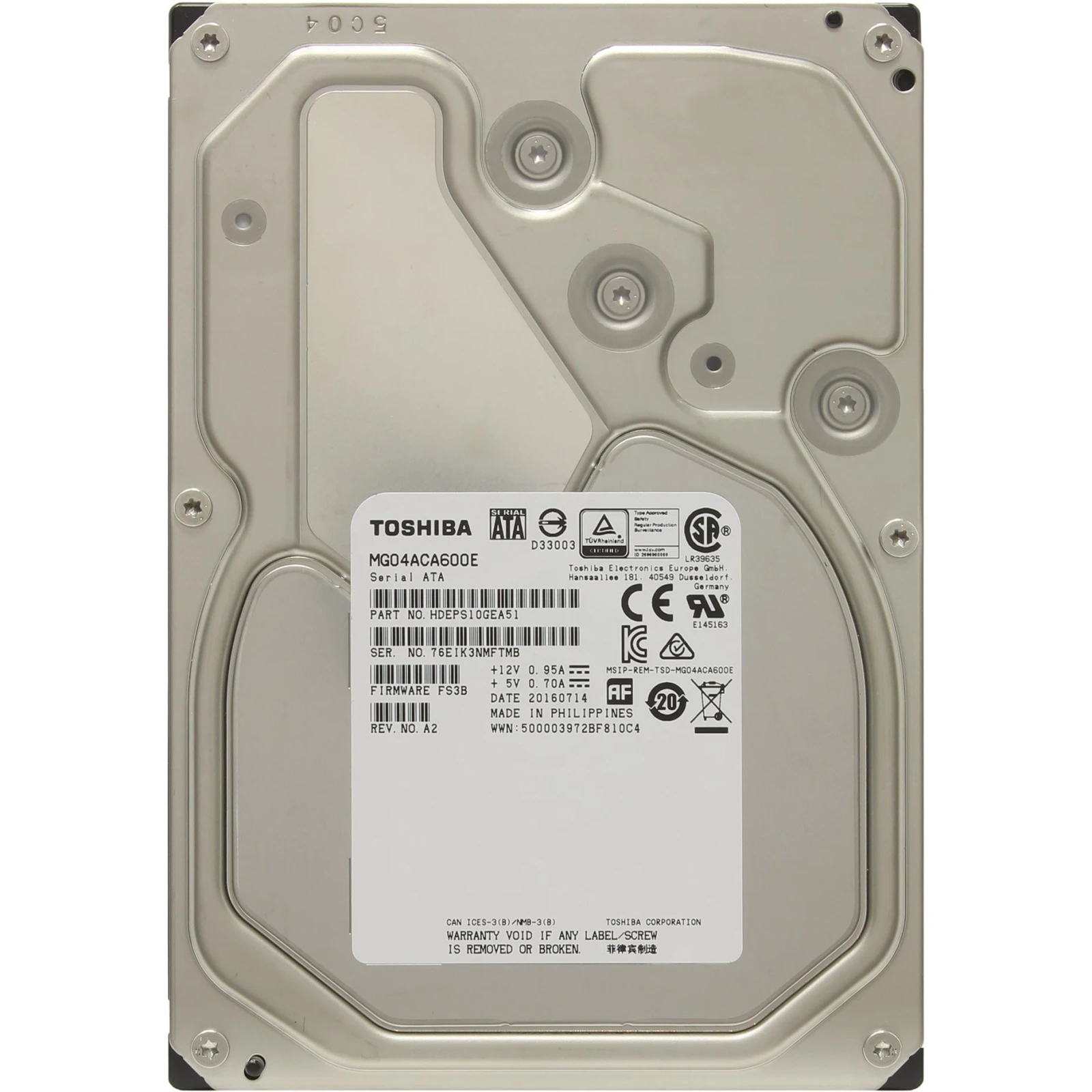 Жесткий диск 3.5 6TB Toshiba (MG04ACA600E) (UA)
