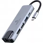 Type-C-Hub Cablexpert USB-C 5-in-1 (HDMI/PD/LAN) (A-CM-COMBO5-04)