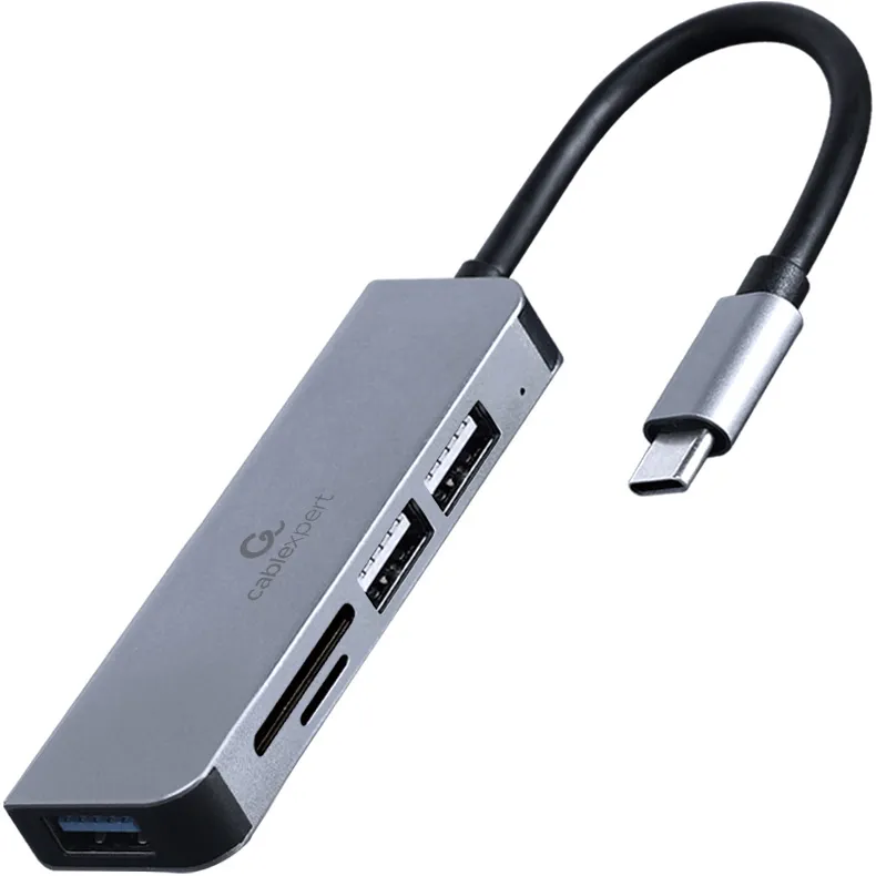 Type-C-Hub Cablexpert USB-С to 1 х USB 3.1 Gen1 (5 Gbps), 2 х USB 2.0, CardReader (UHB-CM-CRU3P1U2P2-01)