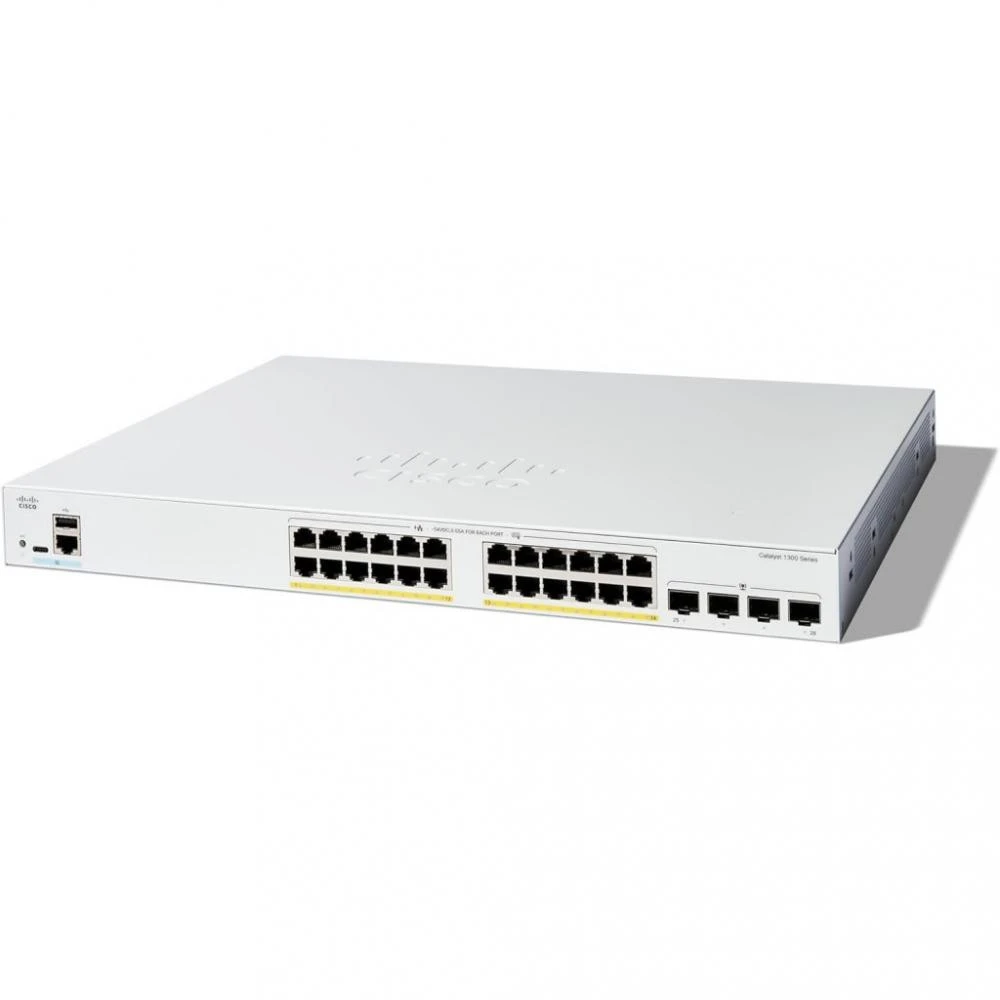 Комутатор керований рівня 3 Cisco Catalyst 1300 24-port (C1300-24FP-4G) (UA)