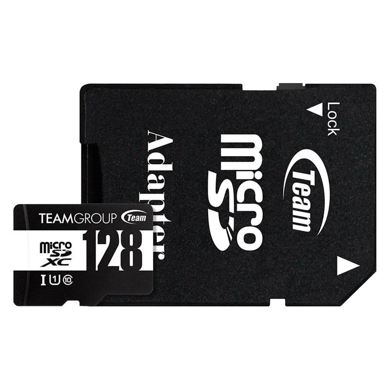Карта пам'яті MicroSDHC 128GB UHS-I Class 10 Team Black + SD-adapter (TUSDX128GCL10U03) (UA)