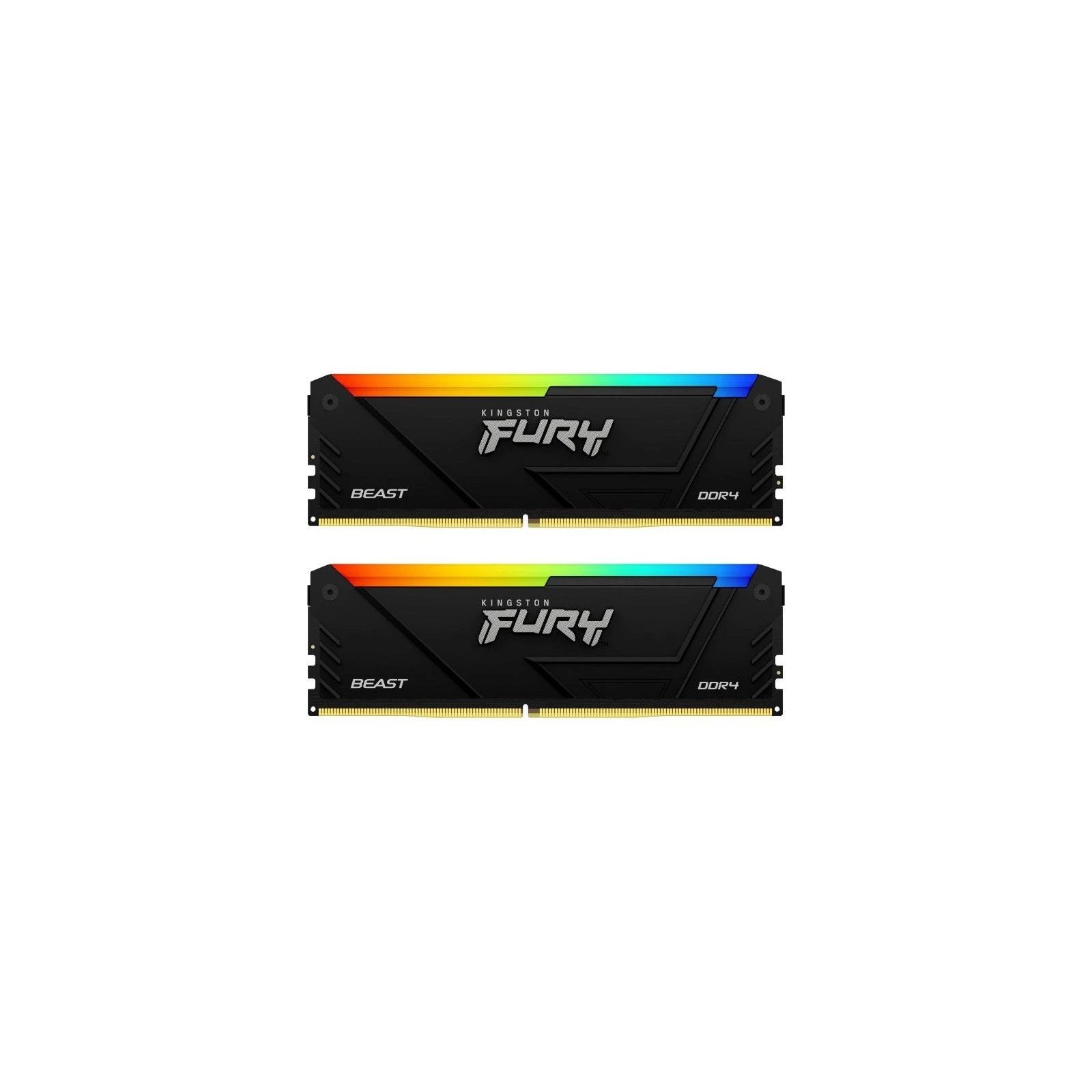 Оперативна пам'ять DDR4 32GB (2x16GB) 3600 MHz FURY Beast RGB Kingston Fury (ex. HyperX) (KF436C18BB2AK2/32) (UA)