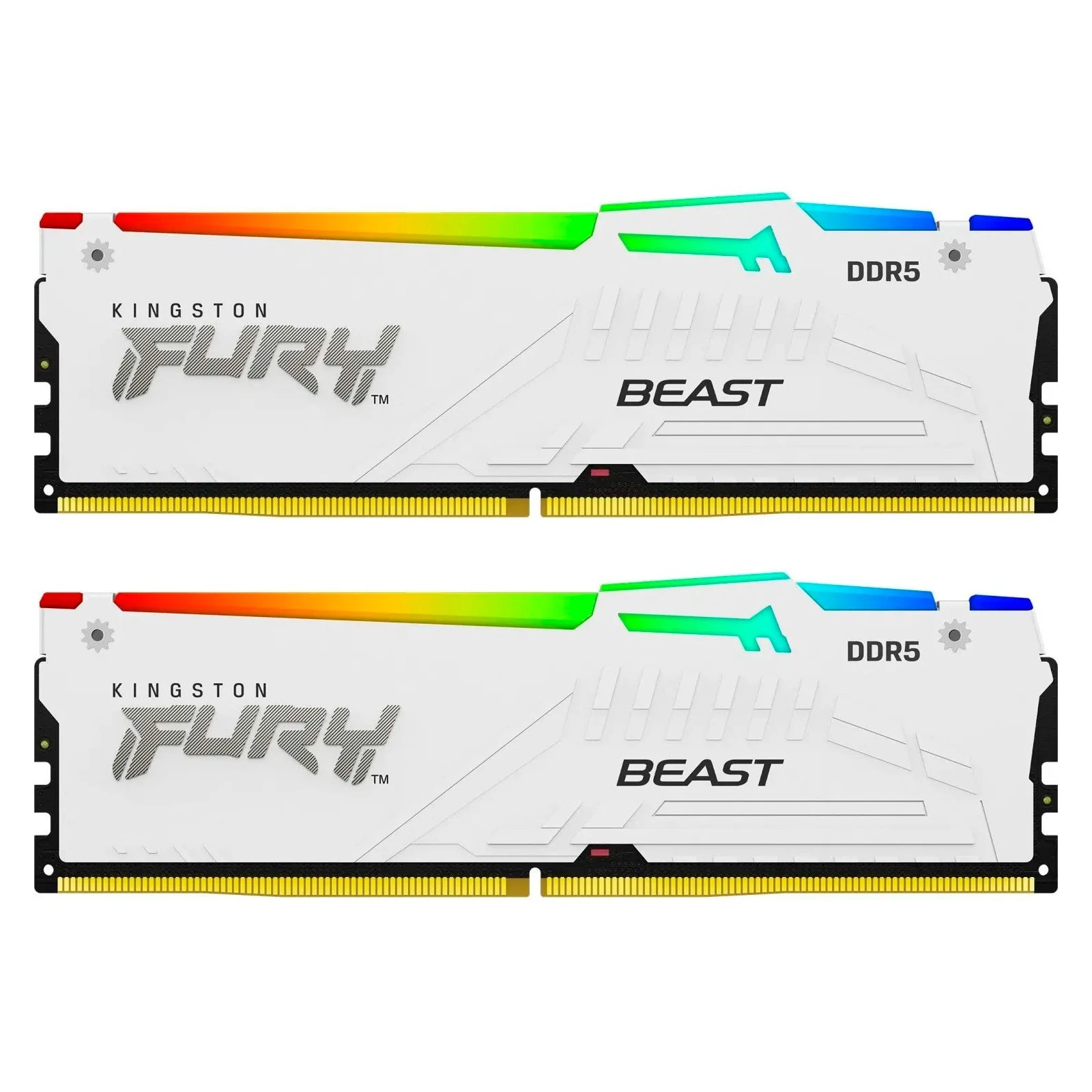 Оперативна пам'ять DDR5 32GB 5200 MHz FURY Beast White RGB Kingston Fury (ex.HyperX) (KF552C40BWAK2-32) (UA)
