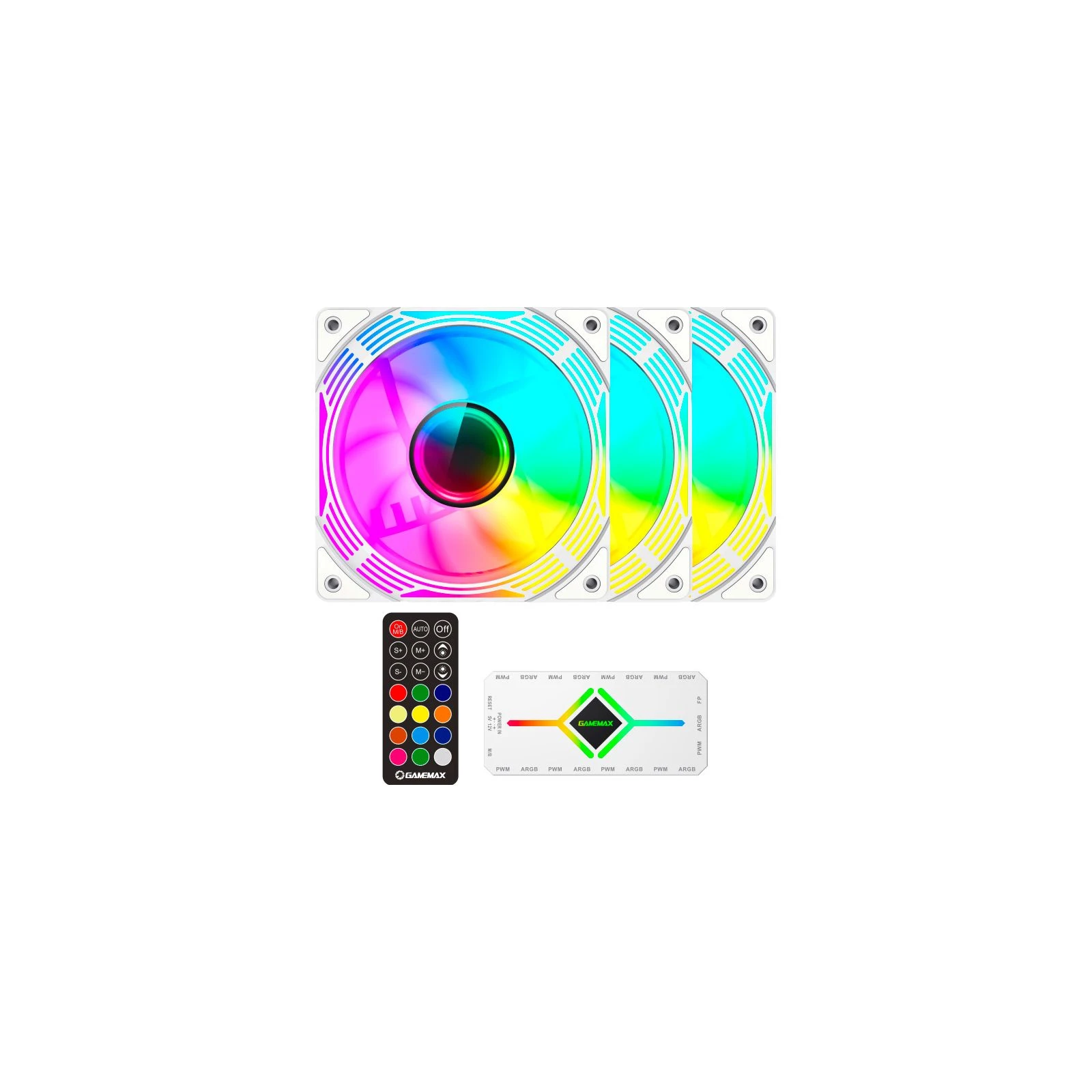 Кулер для корпуса Gamemax KF300 WH (UA)