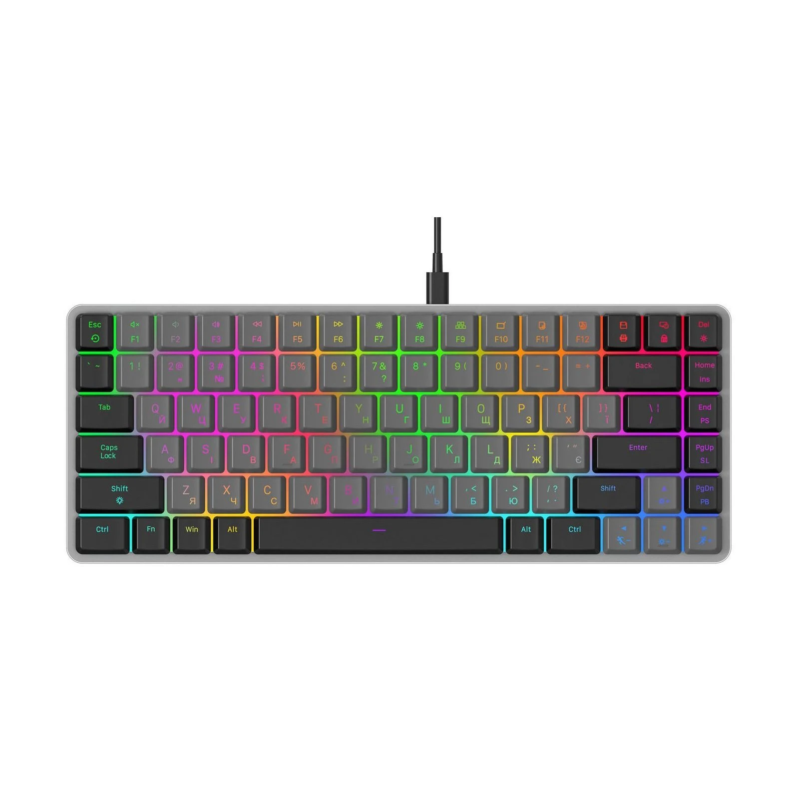 Клавіатура GamePro MK141R Red Swich Low Profile RGB USB Dark Gray (MK141R) (UA)