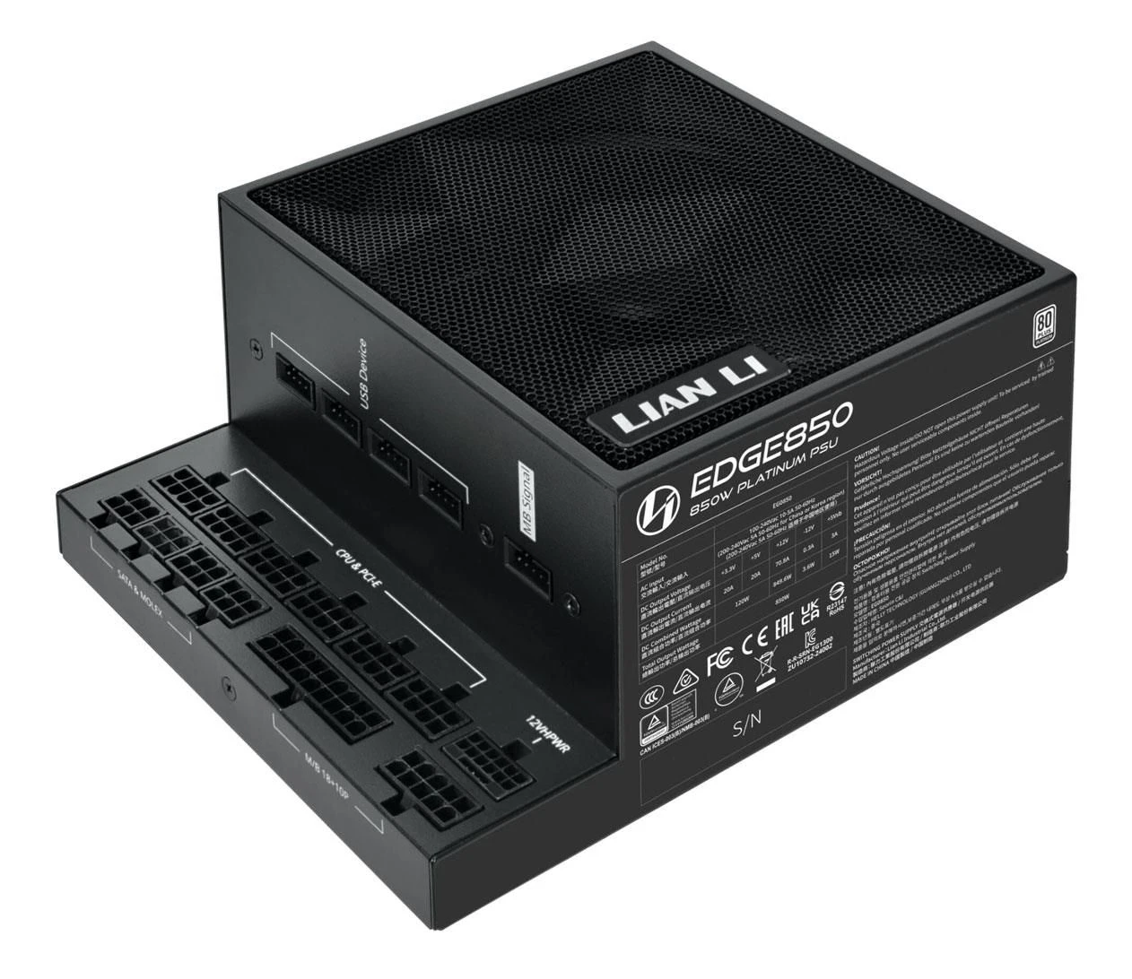 Блок питания Lian Li EDGE EG 850W 80 Plus Platinum ATX 3.1 (EG0850 Black) EU