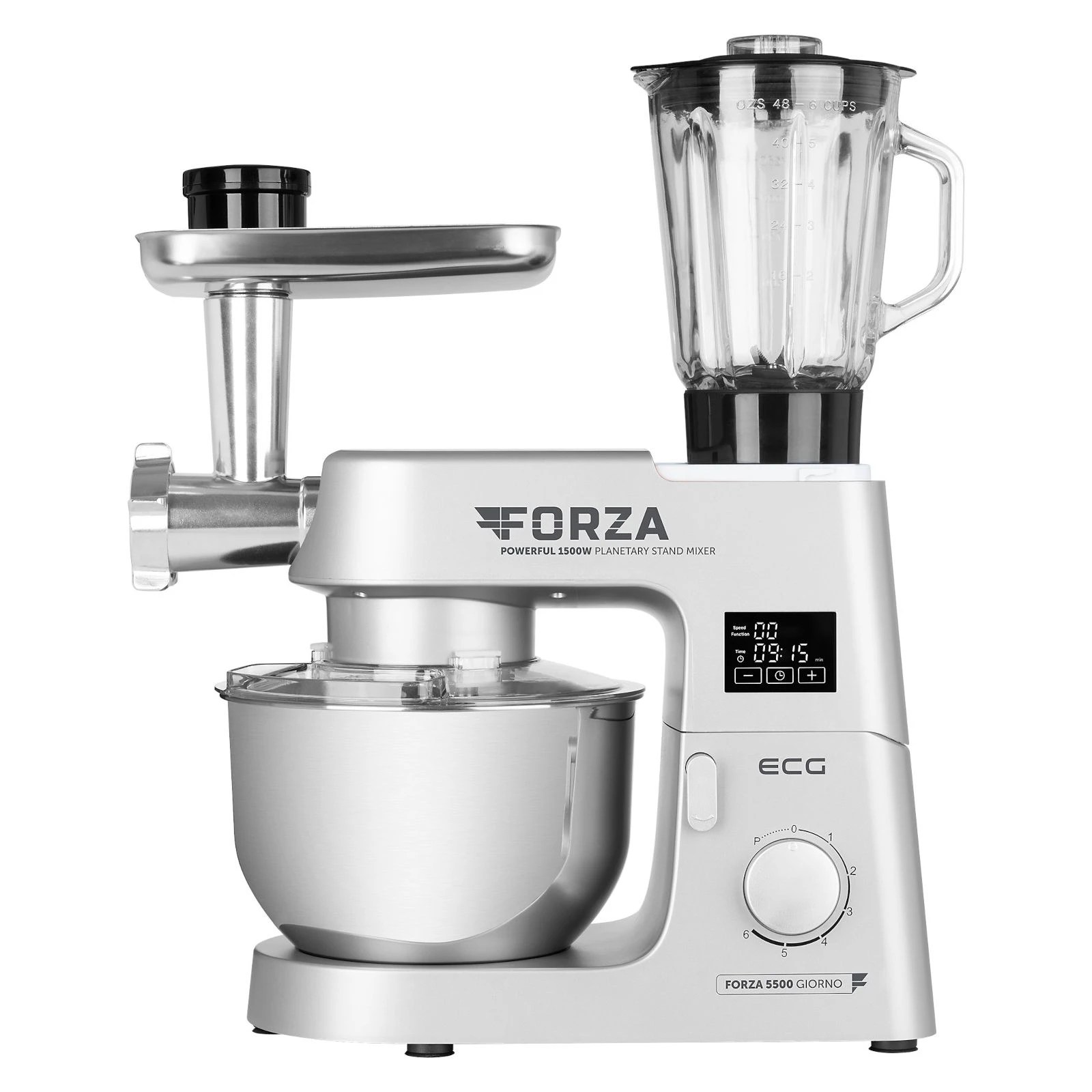 Кухонный комбайн ECG FORZA 5500 Giorno Argento (UA)