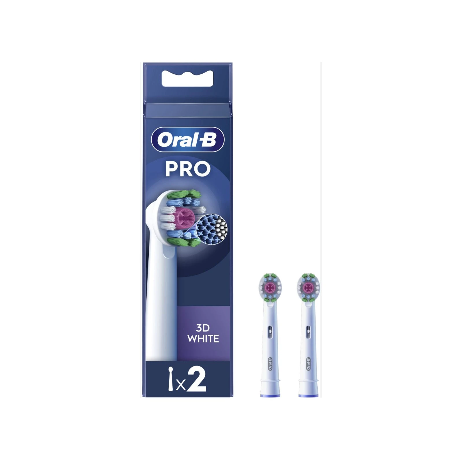 Насадка для зубной щетки Oral-B Pro 3D White, 2 шт (8006540847183) (UA)