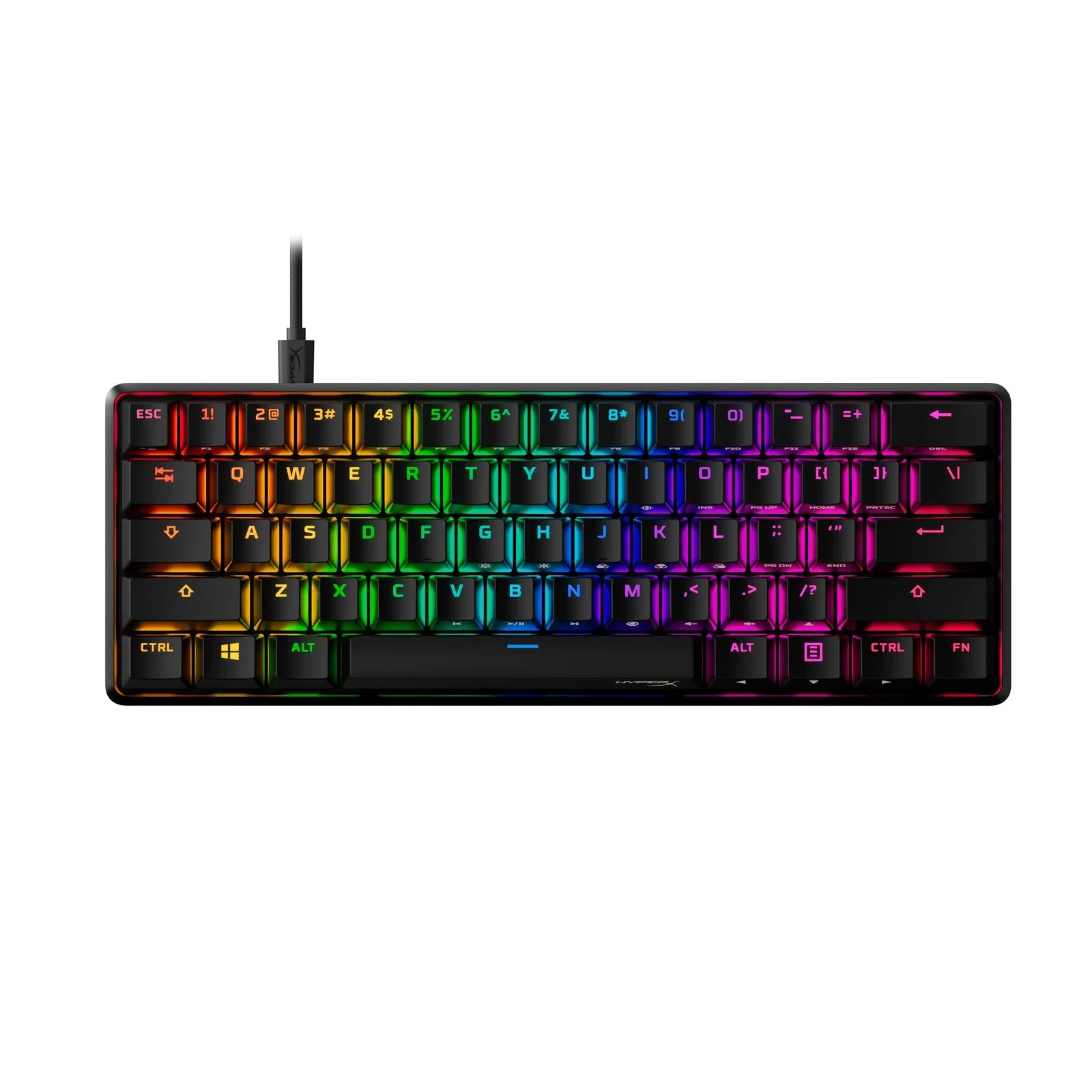 Клавіатура HyperX Alloy Origins 60 61key, Red, USB-A, EN/UA, RGB, чорний (4P5N4AA)