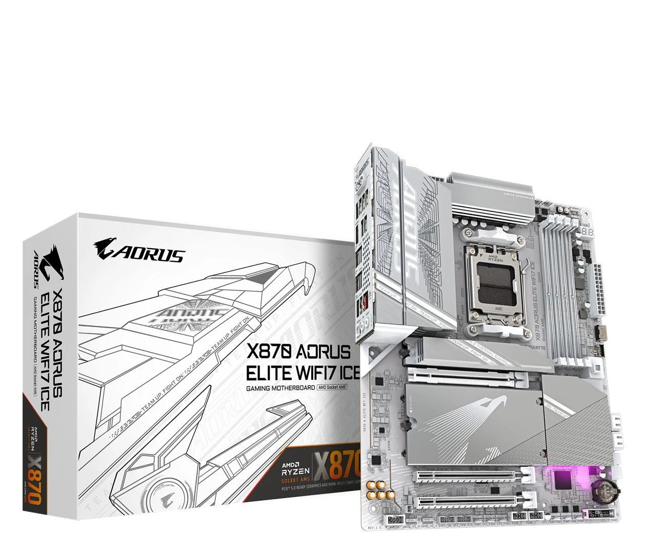 Материнська плата Gigabyte X870 AORUS ELITE WIFI7 ICE EU