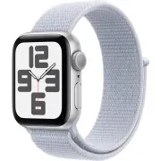 Apple Watch SE 2 GPS 40mm Silver Aluminium Case w. Blue Cloud Sport Loop (MXEE3)