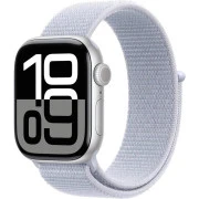 Apple Watch Series 10 GPS 42mm Silver Aluminum Case w. Blue Cloud Sport Loop (MWWD3)