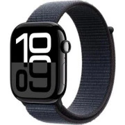 Apple Watch Series 10 GPS 46mm Jet Black Aluminum Case w. Ink Sport Loop (MWWR3)