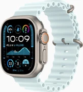 Apple Watch Ultra 2 GPS + Cellular 49mm Natural Titanium Case w. Ice Blue Ocean Band (MYT03+MXTF3)
