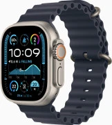Apple Watch Ultra 2 GPS + Cellular 49mm Natural Titanium Case w. Navy Ocean Band (MX4D3)