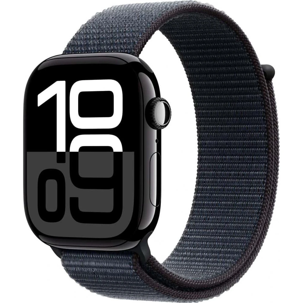 Часы Apple Watch Series 10 GPS 42mm Jet Black Aluminum Case w. Ink Sport Loop (MWWG3)