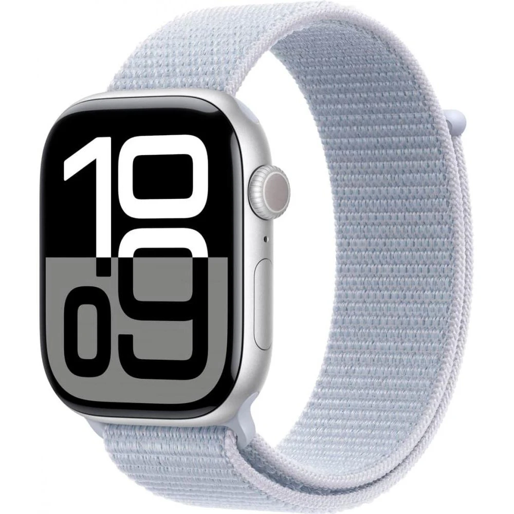 Часы Apple Watch Series 10 GPS 46mm Silver Aluminum Case w. Blue Cloud Sport Loop (MWWN3)