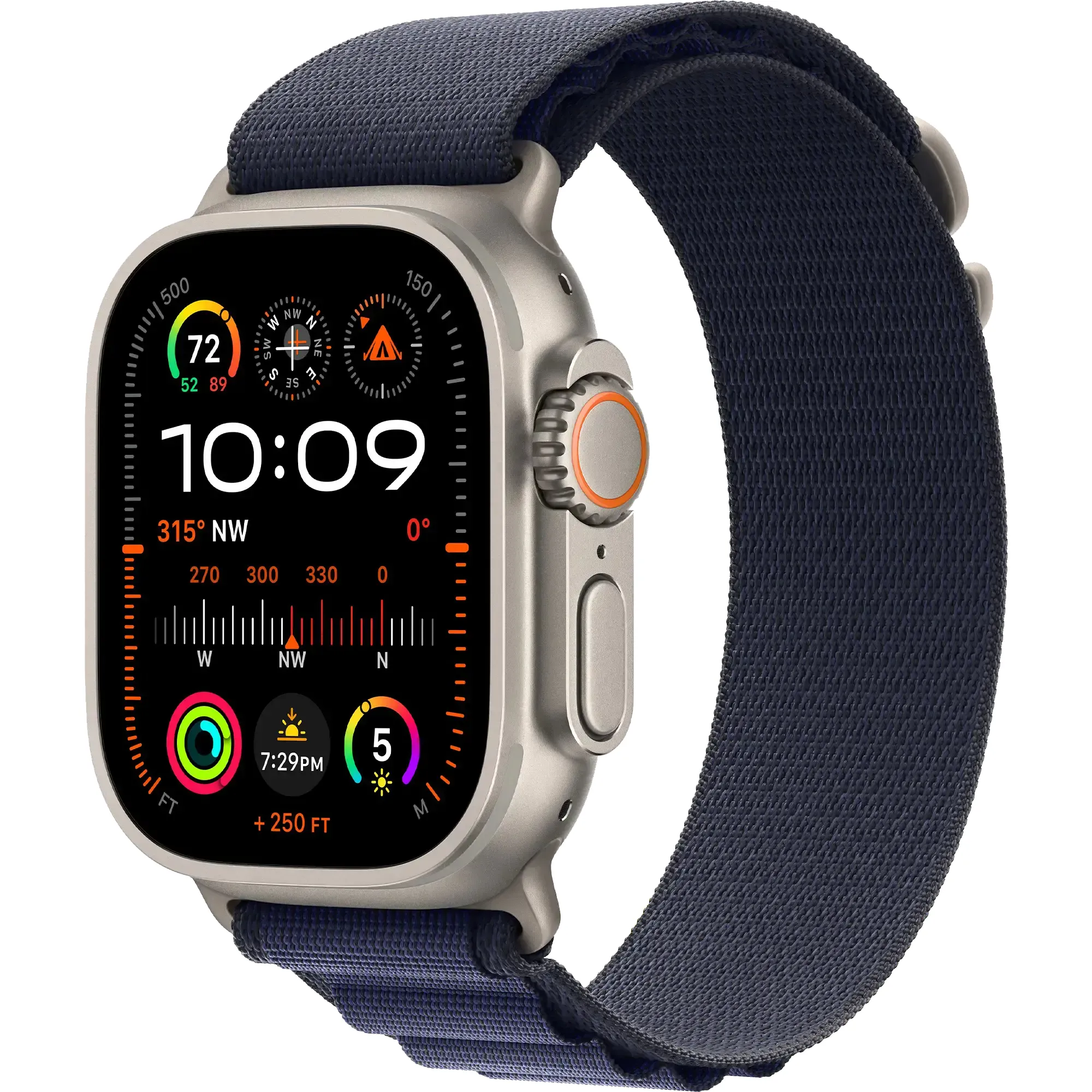 Часы Apple Watch Ultra 2 GPS + Cellular 49mm Natural Titan. Case w. Navy Alpine Loop - Large (MYT33+MXN03)