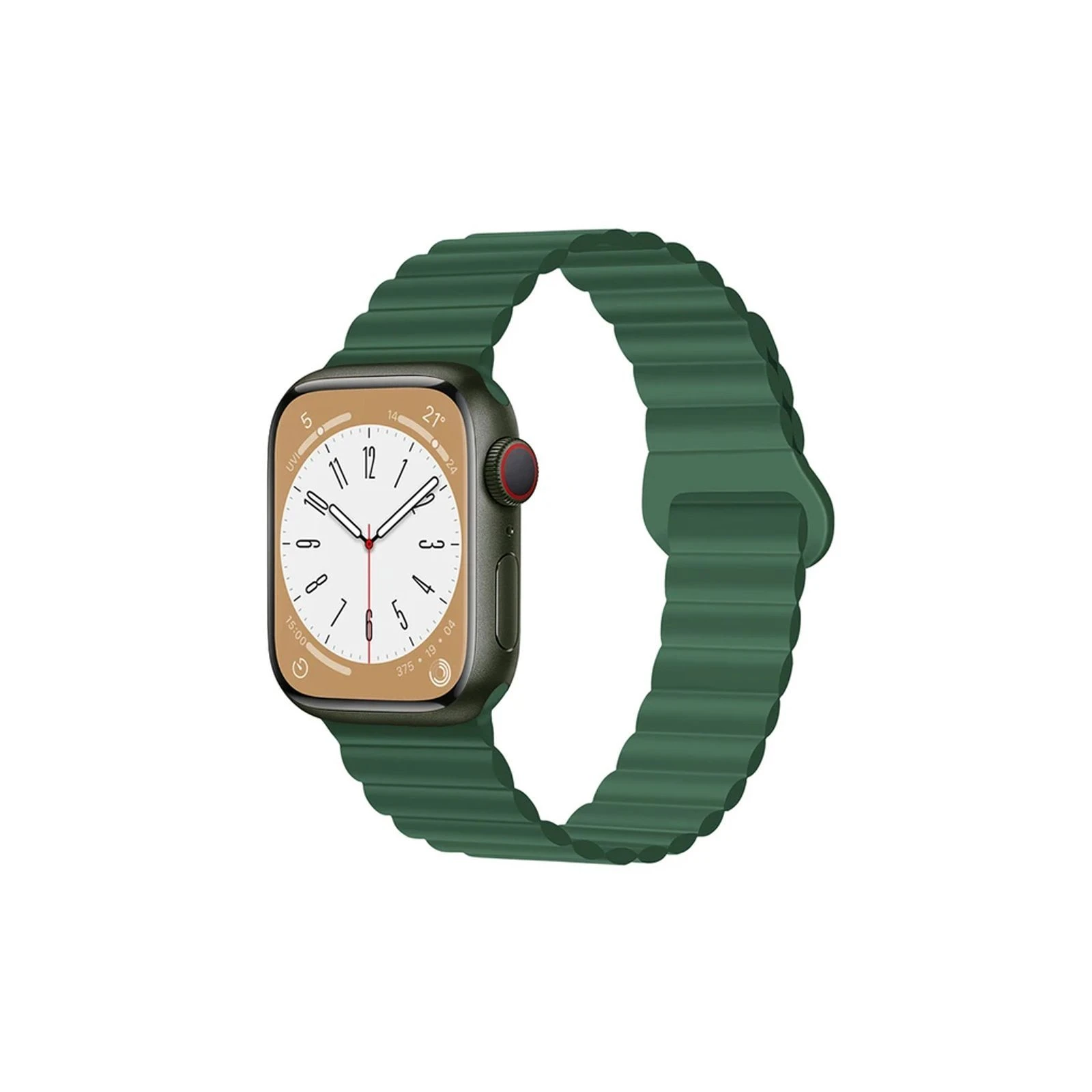 Ремешок для смарт-часов Drobak Silicone Magnetic Link для Apple Watch All Series 38/40/41mm Army Green (898919) (UA)