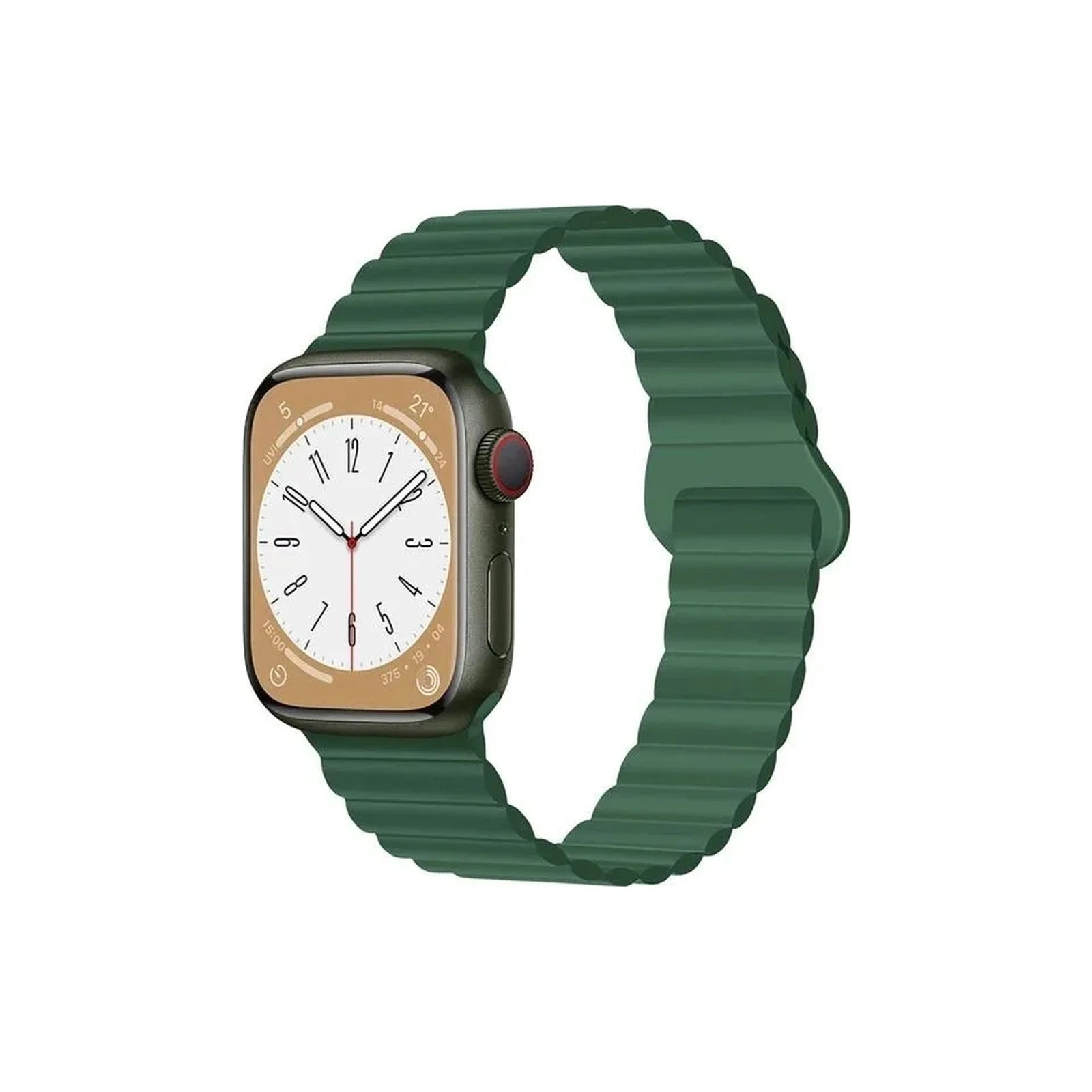 Ремешок для смарт-часов Drobak Silicone Magnetic Link для Apple Watch All Series Ultra 2 49/45/44/42mm Army Green (898926) (UA)