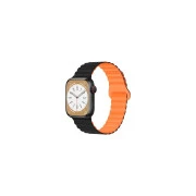 Ремінець для смарт-годин Drobak Silicone Magnetic Link для Apple Watch All Series Ultra 2 49/45/44/42mm Black Orange (898930) (UA)